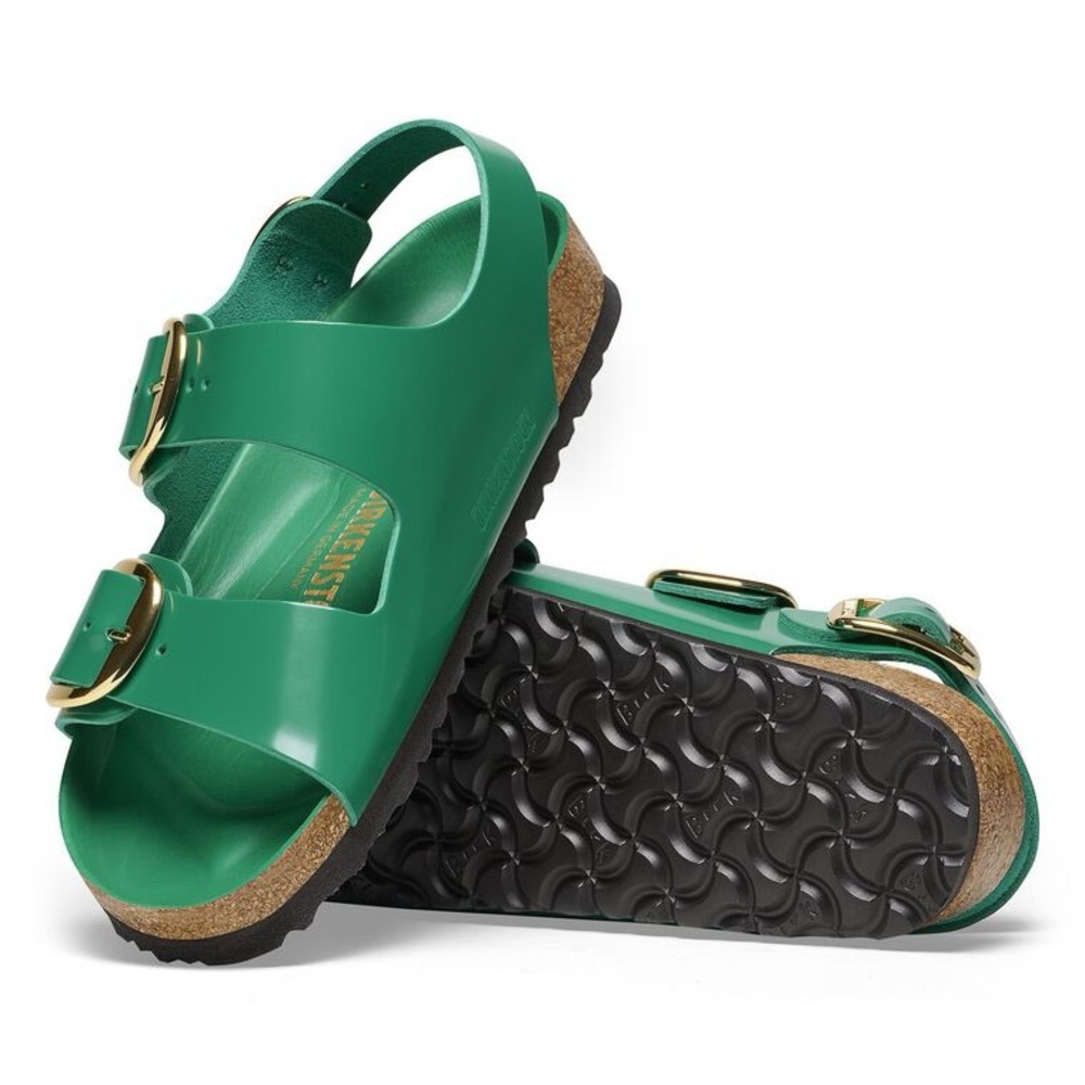 NIB Birkenstock Milano Big Buckle High Shine Digital Green Sz 39/8.5